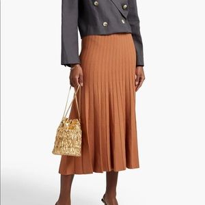 RONNY KOBO Laine pleated knitted midi skirt - Size Small